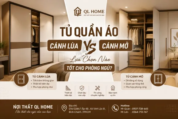 Tủ Quần Áo Cánh Lùa Hay Cánh Mở? Lựa Chọn Nào Tốt Cho Phòng Ngủ?