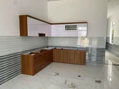 Mẫu Tủ Bếp Nhựa Ecoplast Chữ L Hiện Đại | Nội Thất QL Home