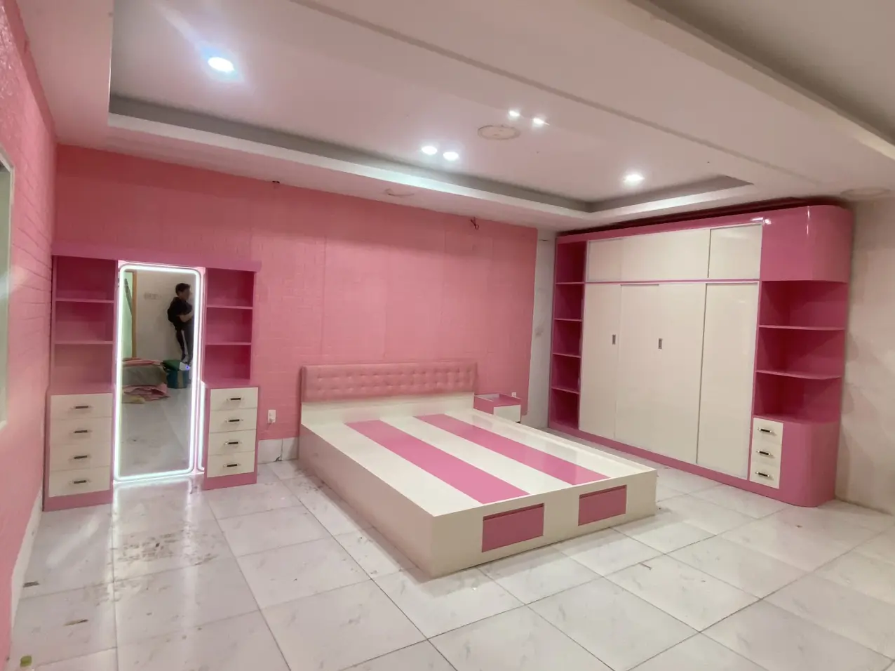Combo Nội Thất Phòng Ngủ Màu Hồng Hiện Đại | Giá Xưởng Tại QL Home