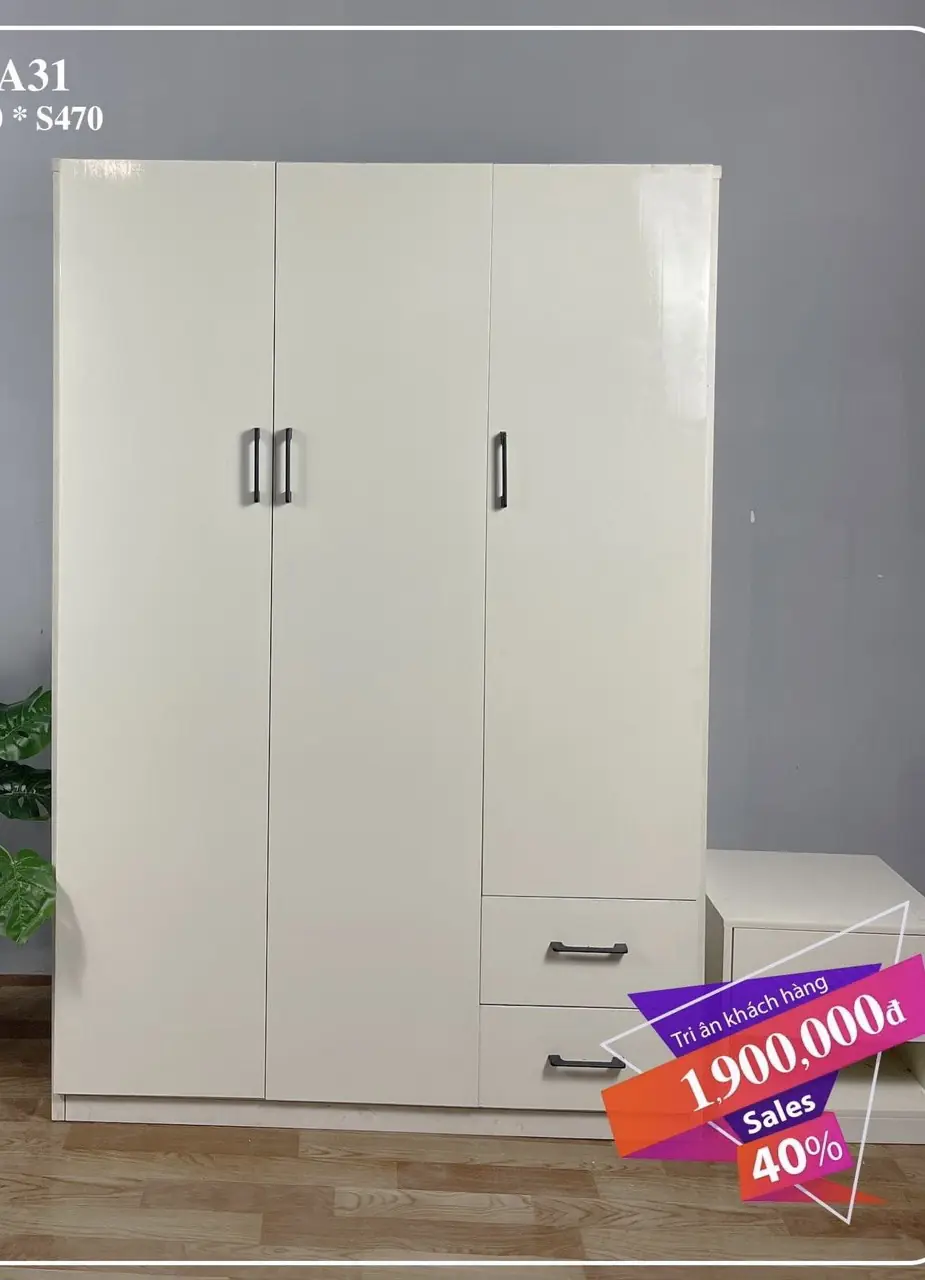 Tủ Nhựa Đài Loan 3 Cánh Hiện Đại QL01 Giá Rẻ TPHCM - QL Home