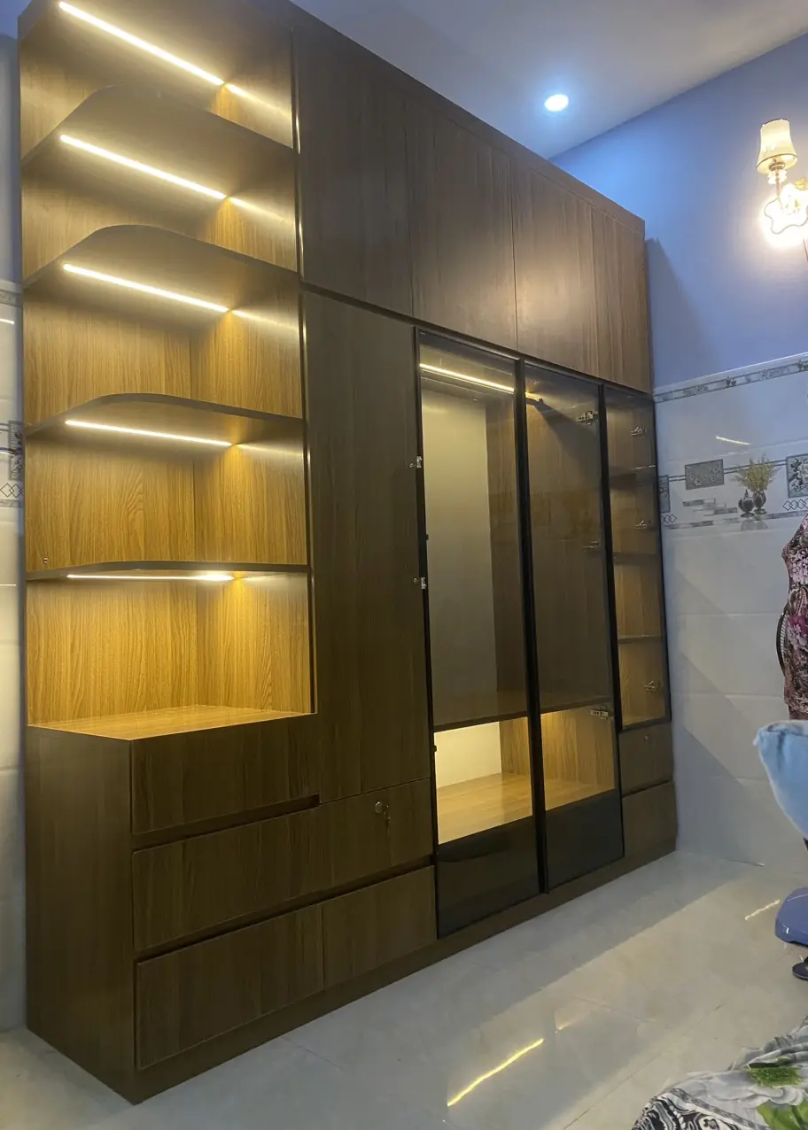 Tủ Quần Áo Nhựa Ecoplast Kết Hợp Kệ Trang Trí Sang Trọng | Nội Thất QL Home Bình Chánh